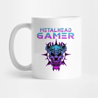 Metalhead Gamer Demon Skull Blue Tone Mug